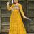 Yellow Faux Georgette Kutchi Patchwork Semi Stitched Gown for Women | Festive Traditional Gown