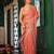 orange color designer tissue fabric saree for ceremonial looks