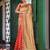 chiku color designer satin fabric saree for ceremonial looks