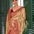 chiku color designer satin fabric saree for ceremonial looks