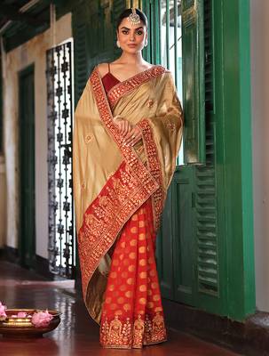 chiku satin saree ceremonial looks 4