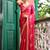 red color designer chiffon fabric saree for ceremonial looks