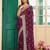 wine color designer chiffon fabric saree for ceremonial looks