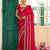 red color designer satin fabric saree for ceremonial looks