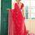 red color designer satin fabric saree for ceremonial looks
