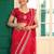 red color designer satin fabric saree for ceremonial looks