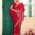 red color designer satin fabric saree for ceremonial looks