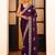 voilet color designer satin fabric saree for ceremonial looks
