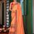 Orange color designer silk blend blend fabric saree for ceremonial looks