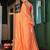 Orange color designer silk blend blend fabric saree for ceremonial looks