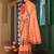Orange color designer silk blend blend fabric saree for ceremonial looks