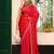 red color designer tissue fabric saree for ceremonial looks