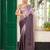 grey color designer satin fabric saree for ceremonial looks