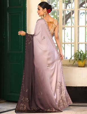 grey satin saree ceremonial looks 2