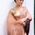 peach color designer satin fabric saree for ceremonial looks