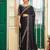 black color designer satin fabric saree for ceremonial looks