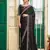 black color satin fabric saree for ceremonial looks