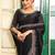 black color designer satin fabric saree for ceremonial looks