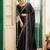 black color designer satin fabric saree for ceremonial looks