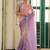 lavender color designer chiffon fabric saree for ceremonial looks