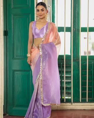 lavender chiffon saree ceremonial looks 4