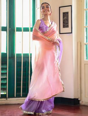 lavender chiffon saree ceremonial looks 5