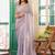 grey color designer tissue fabric saree for ceremonial looks