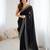 black color chiffon fabric zarkan hand work designer bollywood style saree