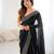 black color chiffon fabric zarkan hand work designer bollywood style saree
