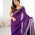purple color chiffon fabric zarkan hand work designer bollywood style saree