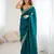 rama color chiffon fabric zarkan hand work bollywood style saree