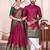 Maroon silk men's  kurta with payjama and semi stitched lehenga choli couple combo