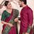 Maroon silk men's  kurta with payjama and semi stitched lehenga choli couple combo