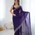 voilet color chiffon fabric zarkan hand work bollywood style saree