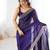 voilet color chiffon fabric zarkan hand work designer bollywood style saree