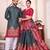 Black silk men's  kurta with payjama and semi stitched lehenga choli couple combo