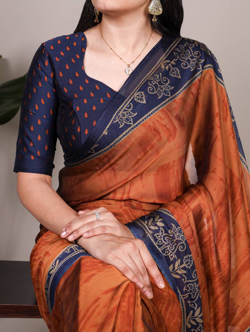 elegant rangoli art silk printed saree for everyday & festive wear