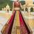 fascinating Multi & Red Mirror Handwork, Dori, Sequins Embroidered, Lace and Patch work Silk wedding lehenga