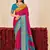 pink color velvet tussar silk blend fabric woven saree with smart elegant print
