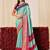 sky blue color velvet tussar silk blend fabric woven saree with smart elegant print