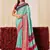 sky blue velvet tussar silk blend woven saree with smart elegant print