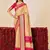 beige velvet tussar silk blend fabric woven saree with smart elegant print