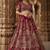 Pink Fancy, Dori, Multi thread, zari, Sequins Embroidered with Diamond Studded all over Silk wedding wear lehenga choli