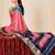 pink color velvet tussar silk blend fabric woven saree with smart elegant print
