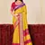yellow color velvet tussar silk blend fabric woven saree with smart elegant print