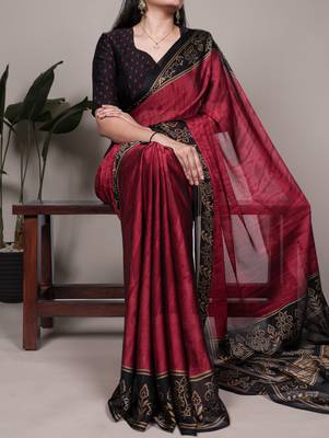elegant rangoli art silk printed saree for everyday & festive wear 5
