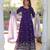 Purple Star Georgette Fully Embroidered Gown for Women | Zari & Sequins Work | Fendi Sequins Dupatta