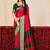 red color velvet tussar silk blend fabric woven saree with smart elegant print