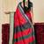 red color velvet tussar silk blend fabric woven saree with smart elegant print