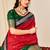 red color velvet tussar silk blend fabric woven saree with smart elegant print